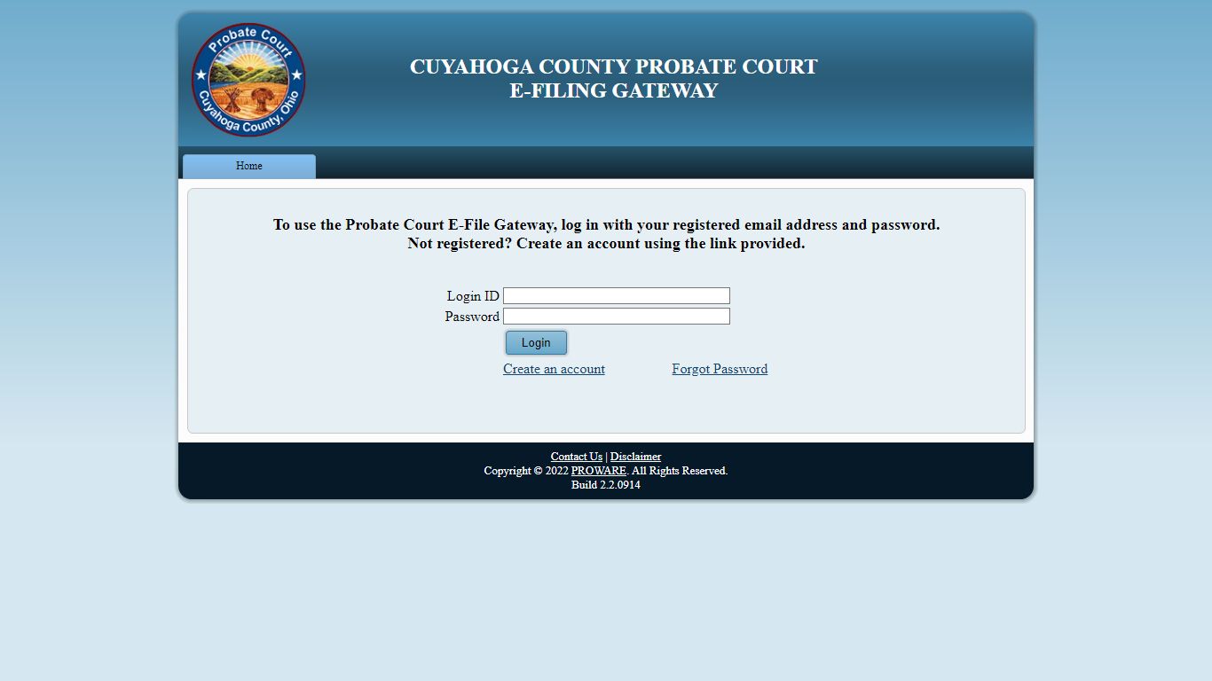 Probate Court of Cuyahoga County, Ohio - Electronic Filing